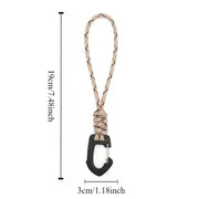 Habicare SS Triangle Hook With Rope Habicare Paracord Triangle Hook Keychain Clip
