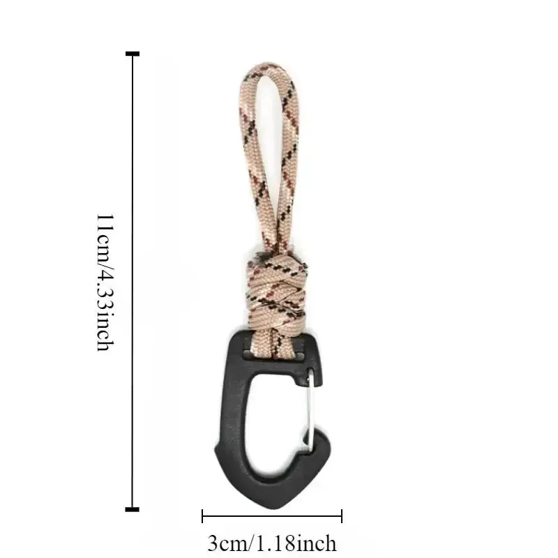 Habicare SS Triangle Hook With Rope Habicare Paracord Triangle Hook Keychain Clip