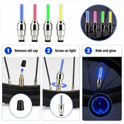 Habicare 2-8PCS Waterproof LED Bicycle Spoke & Valve Cap Lights 2-8PCS Waterproof LED Bicycle Spoke & Valve Cap Lights