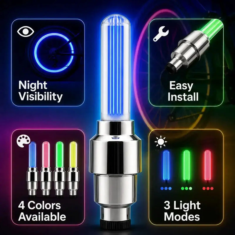 Habicare 2-8PCS Waterproof LED Bicycle Spoke & Valve Cap Lights 2-8PCS Waterproof LED Bicycle Spoke & Valve Cap Lights