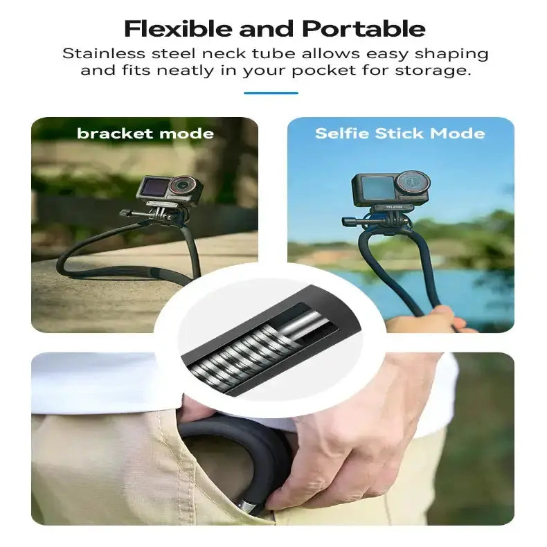 Habicare 9eight5 2-in-1 Action Camera Neck Mount 2 In 1 Action Camera Neck Mount For Hands Free Filming