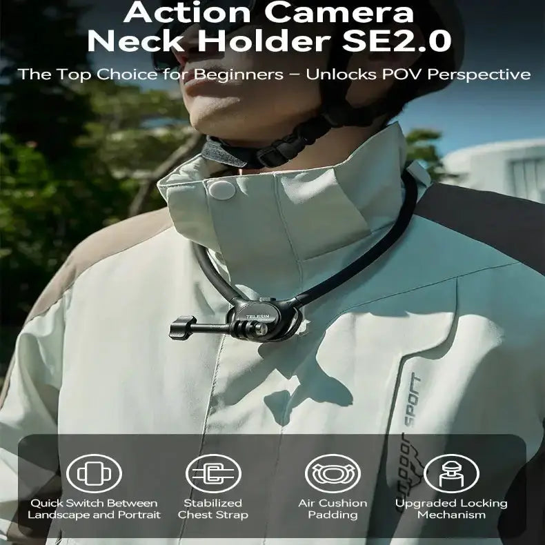Habicare 9eight5 2-in-1 Action Camera Neck Mount 2 In 1 Action Camera Neck Mount For Hands Free Filming