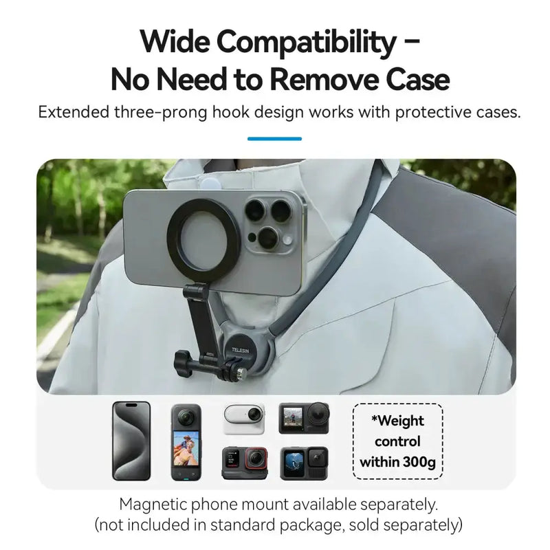 Habicare 9eight5 2-in-1 Action Camera Neck Mount 2 In 1 Action Camera Neck Mount For Hands Free Filming