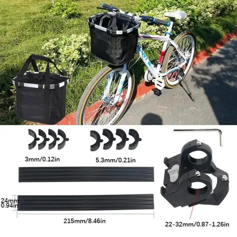Habicare SS 2-in-1 Detachable Basket (available in Grey & Black) 2 In 1 Detachable Bicycle Front Basket For Pets