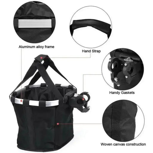 Habicare SS 2-in-1 Detachable Basket (available in Grey & Black) 2 In 1 Detachable Bicycle Front Basket For Pets