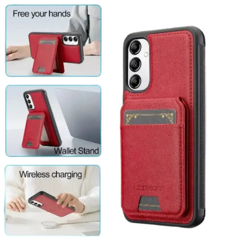 Habicare 9eight5 2-in-1 Leather Case for Samsung Series (Red) 2 In 1 Leather Wallet Case For Samsung Series Red