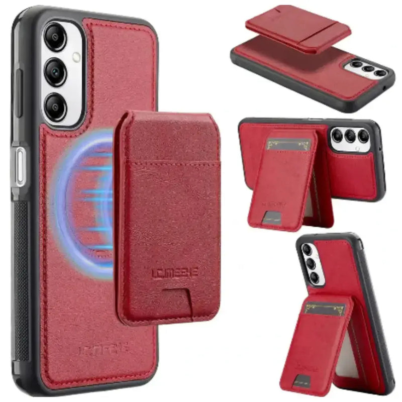 Habicare 9eight5 2-in-1 Leather Case for Samsung Series (Red) 2 In 1 Leather Wallet Case For Samsung Series Red