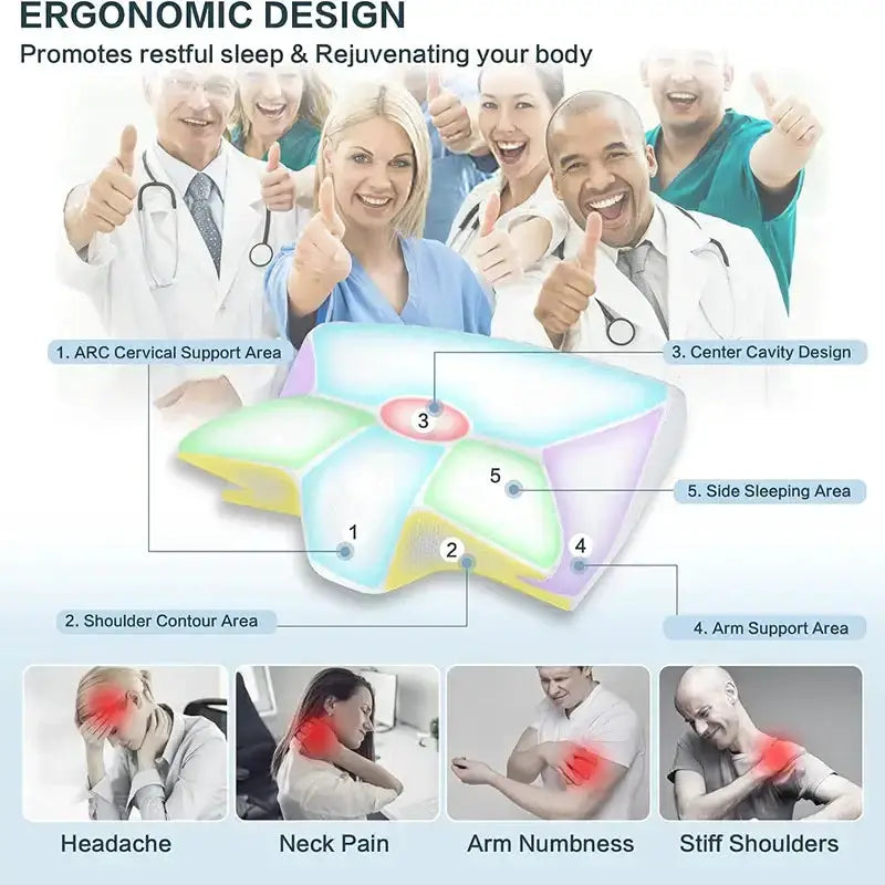 Habicare SS 2-in-1 Memory Foam Cervical Neck Pillow (different colours available) Two In One Memory Foam Cervical Neck Pillow