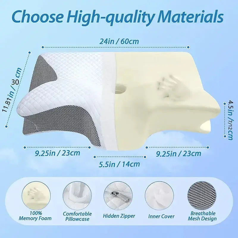 Habicare SS 2-in-1 Memory Foam Cervical Neck Pillow (different colours available) Two In One Memory Foam Cervical Neck Pillow