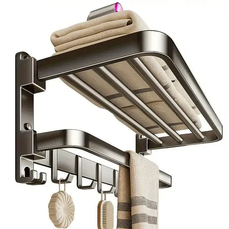 Habicare SS 2-Layer Foldable RV Wall-Mount Towel Rack (different sizes available) 2 Layer Foldable RV Wall Mount Towel Rack