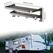 Habicare SS 2-Layer Foldable RV Wall-Mount Towel Rack (different sizes available) 2 Layer Foldable RV Wall Mount Towel Rack