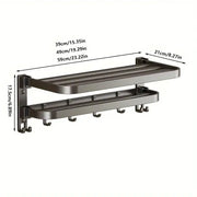 Habicare SS 2-Layer Foldable RV Wall-Mount Towel Rack (different sizes available) 2 Layer Foldable RV Wall Mount Towel Rack