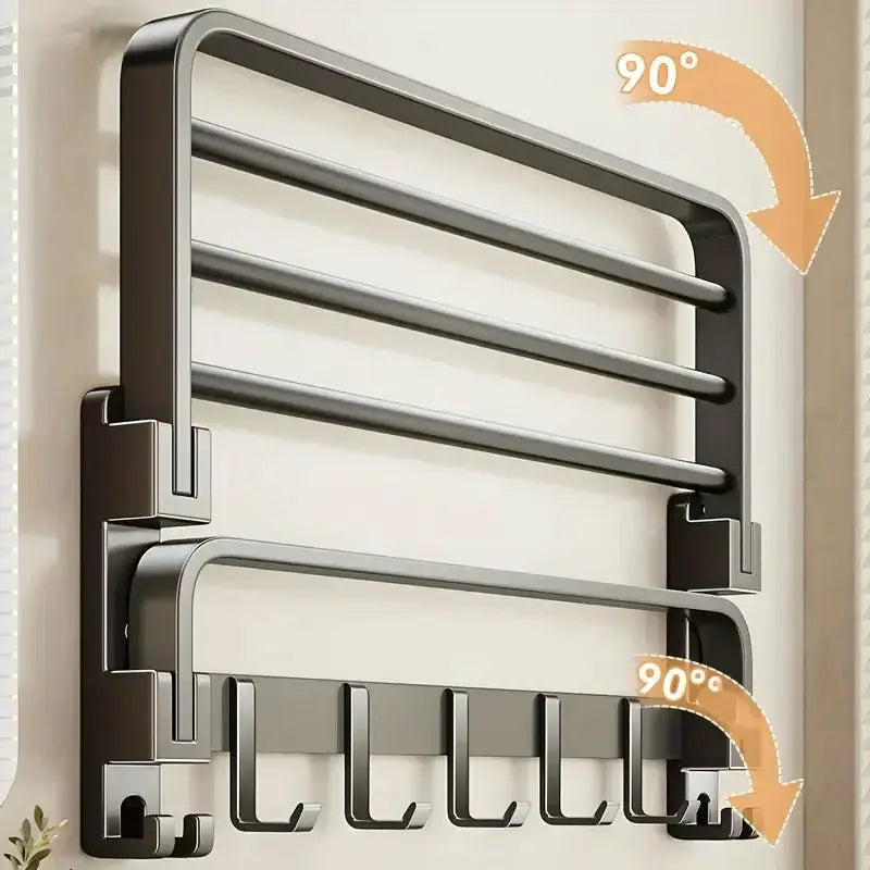 Habicare SS 2-Layer Foldable RV Wall-Mount Towel Rack (different sizes available) 2 Layer Foldable RV Wall Mount Towel Rack