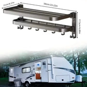 Habicare SS 2-Layer Foldable RV Wall-Mount Towel Rack (different sizes available) 2 Layer Foldable RV Wall Mount Towel Rack