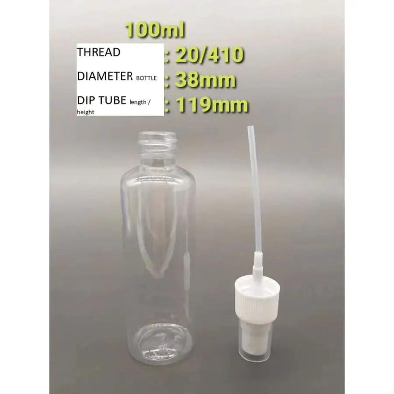 20 x 100 ml Clear Plastic Bottle with Fine Mist Spray Atomiser & Cap – view 4