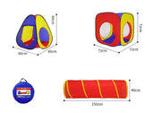 3PCS Pop-Up Square Triangle Tunnel Play Tent Kit – view 2