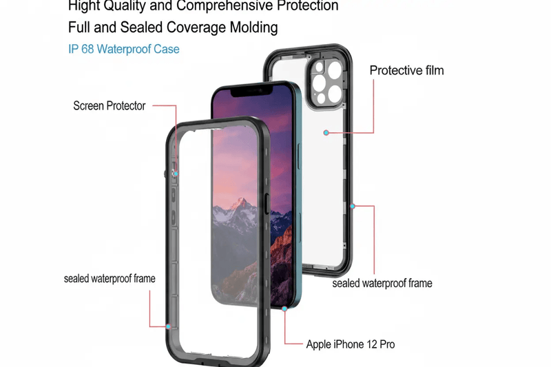 techplus iPhone 13 Pro Max Waterproof Case Redpepper Full Protective Cover Redpepper iPhone 13 Pro Max Waterproof Case