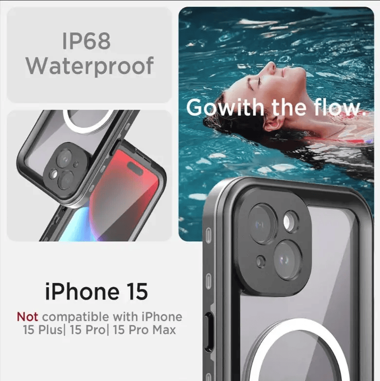 Waterproof & Shockproof Case for iPhone 15 – Clear Protective Cover – view 1