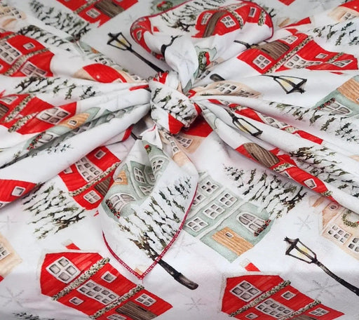 Christmas Cottages - 4 Furoshiki Gift Wraps – view 1