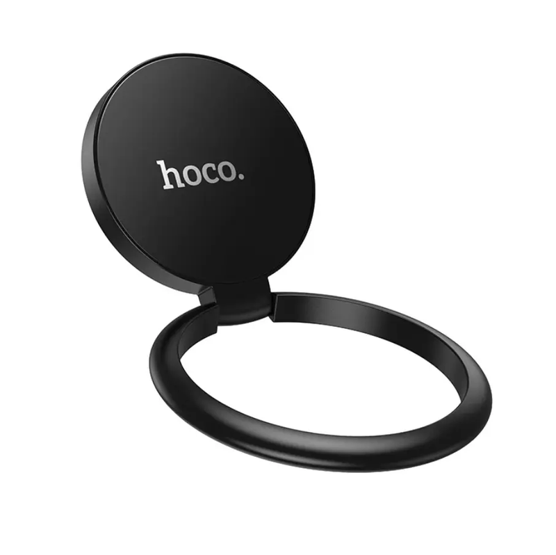 Hoco Metallic Foldable Ring Phone Grip Stand Black 360° (DCA64) – view 1