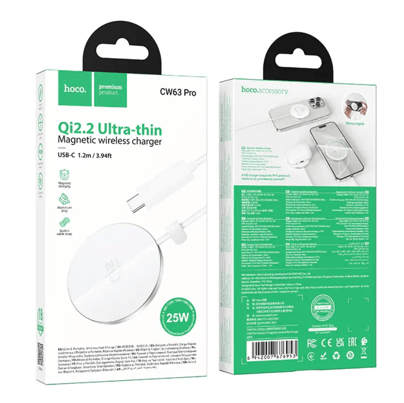 Hoco 25W Qi2.2 Magnetic Wireless Charger (CW63 Pro) White – view 5