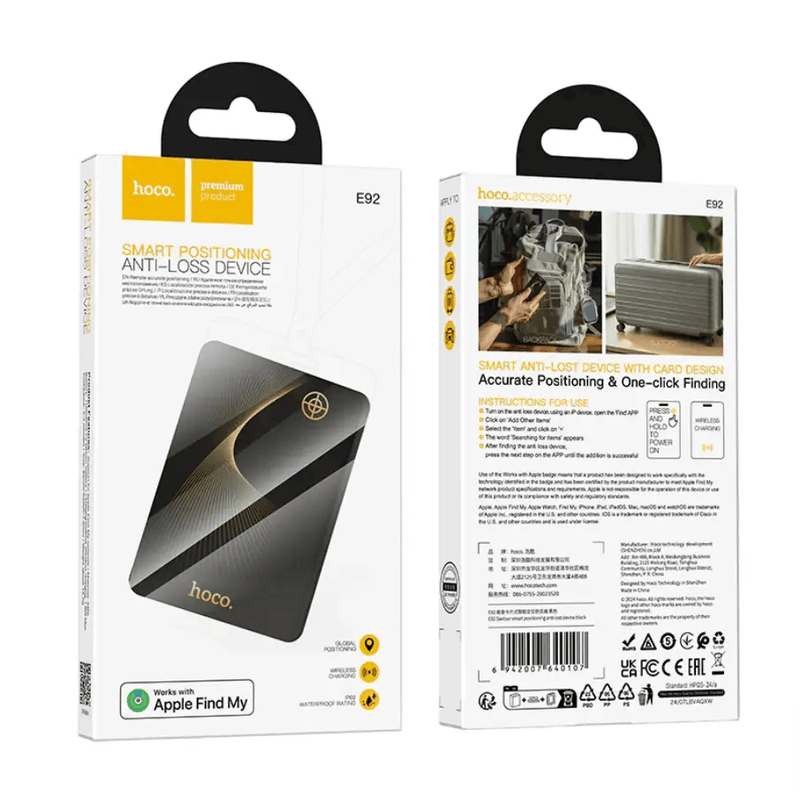 techplus Hoco Smart Wireless Tracker Card With Wireless Charging E92 Hoco Smart Wireless Tracker Card E92 With Charging
