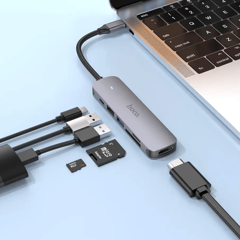 Hoco PD 100W USB-C Multi Function 6 in 1 Adapter Hub (HB28) – view 3