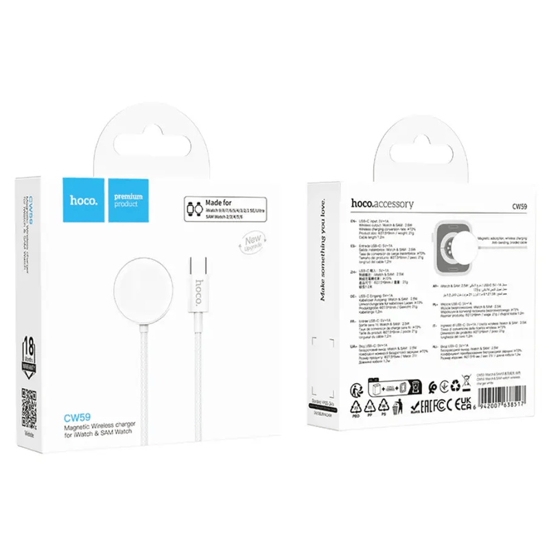 techplus Hoco Wireless Charger for Apple & Samsung Watch (CW59) Hoco Wireless Charger for Apple & Samsung Watch (CW59) | NZ