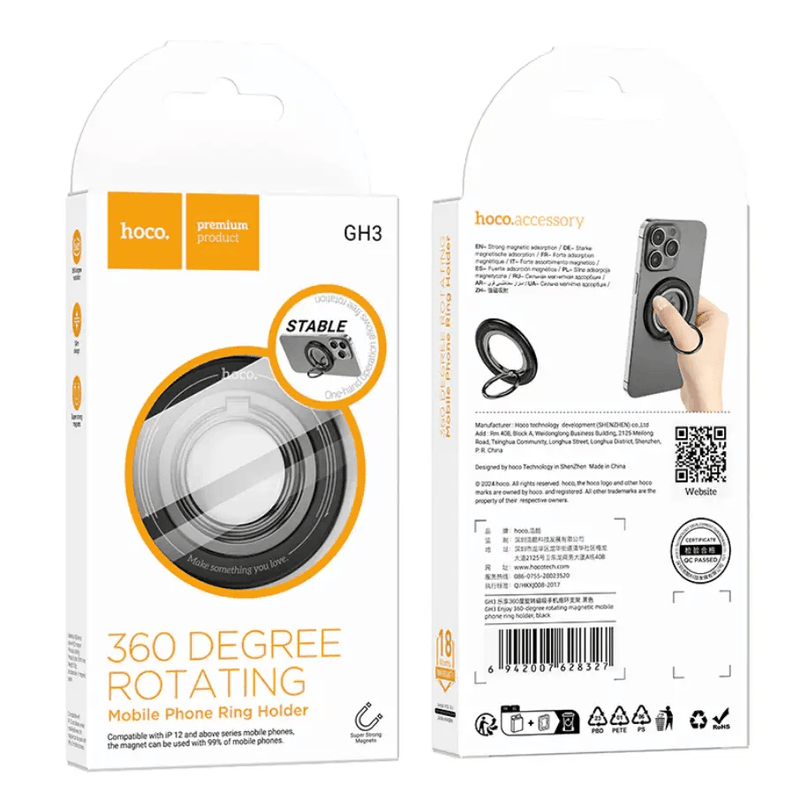 Hoco Magnetic Ring Holder 360 Degree For Phone Grip (GH3) – view 9