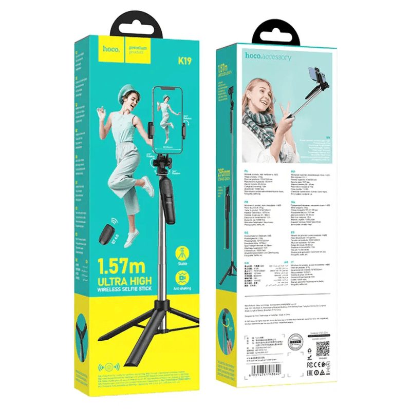 Hoco Premium Bluetooth Selfie Stick With 1.57m Tripod Stand (K19) – view 9