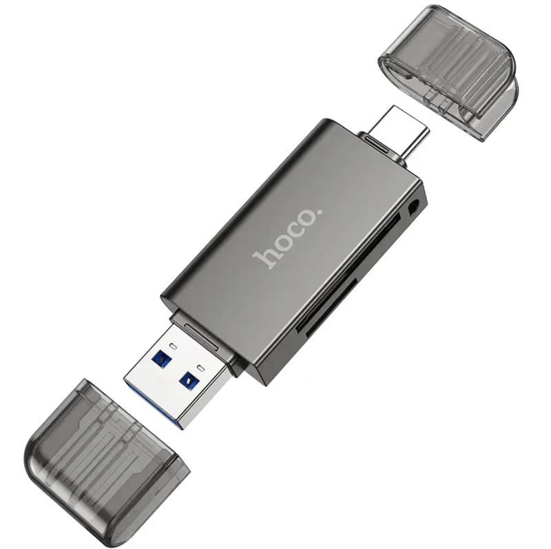 Hoco USB 3.0 Memory Card Reader USB-A USB-C Dual Plug (HB39) – view 1
