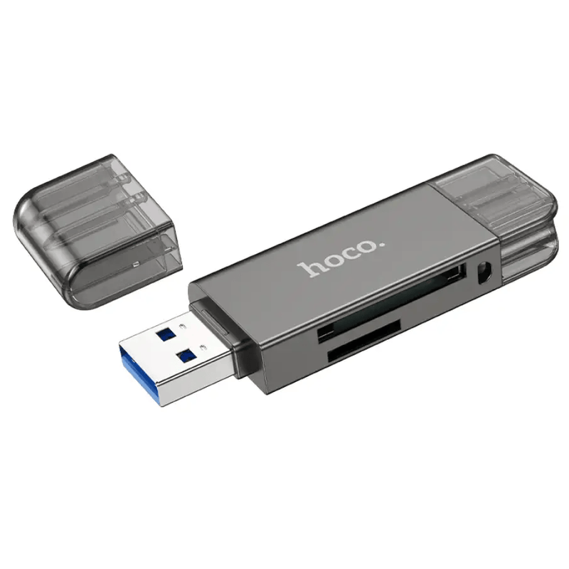 Hoco USB 3.0 Memory Card Reader USB-A USB-C Dual Plug (HB39) – view 6