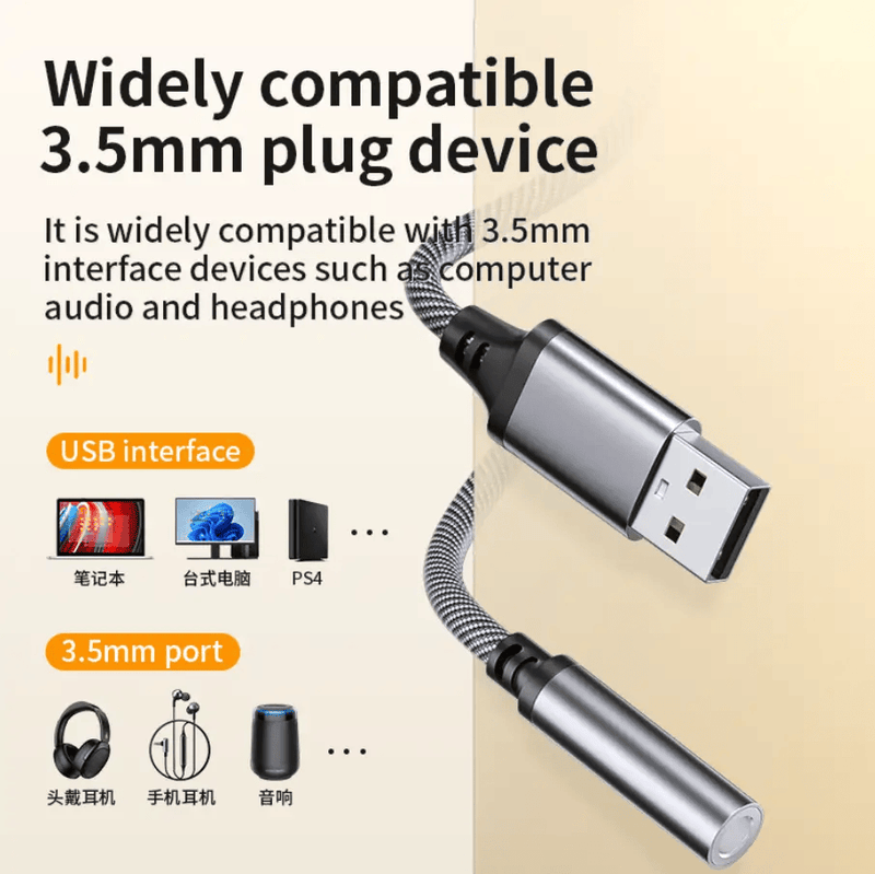 USB to 3.5mm Audio Adapter Cable for Car, Computer & Speaker (USB 3.5mm) – view 5