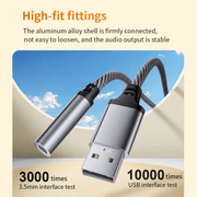 USB to 3.5mm Audio Adapter Cable for Car, Computer & Speaker (USB 3.5mm) – view 6