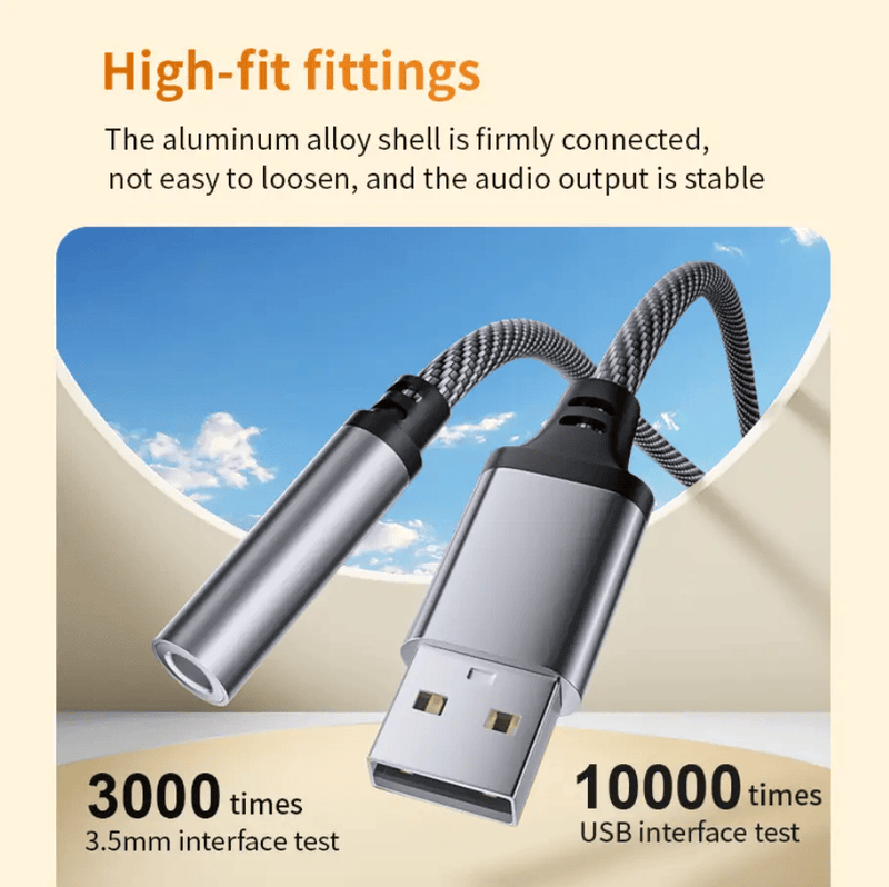 USB to 3.5mm Audio Adapter Cable for Car, Computer & Speaker (USB 3.5mm) – view 6