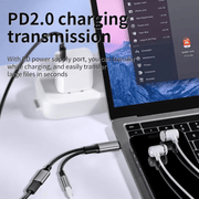 Dual-Port USB-C Adapter Cable with PD Fast Charging & 2-in-1 Type-C Audio Support – view 3