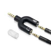 U-Type Dual 3.5mm Headphone Audio Splitter Adapter for Mobile Phone & Headset – view 1