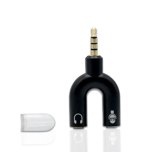 U-Type Dual 3.5mm Headphone Audio Splitter Adapter for Mobile Phone & Headset – view 2