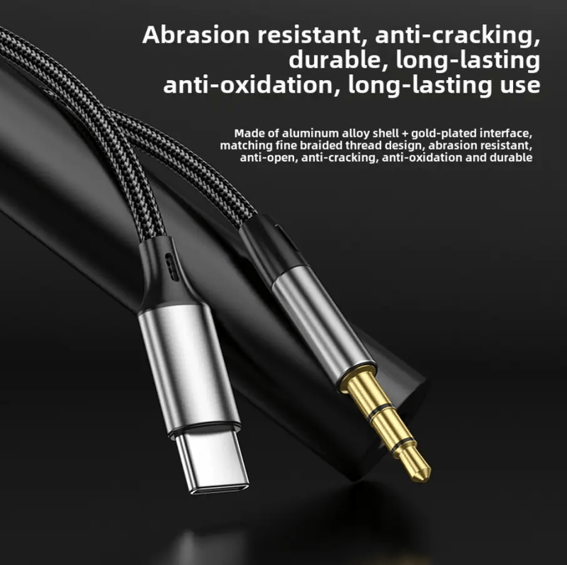 Type-C to 3.5mm Audio Conversion Cable for Huawei, Apple Car Headsets & AUX Audio – view 3