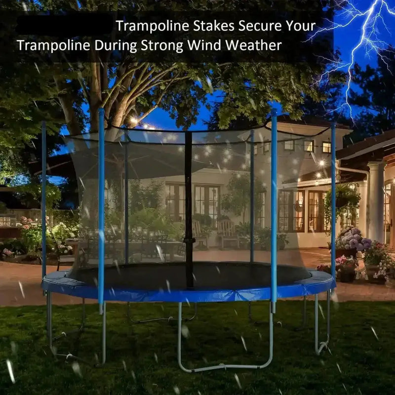 Habicare Heavy-Duty U-Shaped Galvanized Steel Trampoline Stakes Heavy-Duty U-Shaped Galvanized Steel Trampoline Stakes