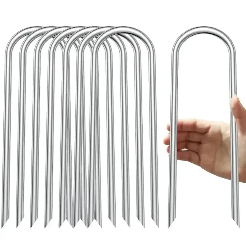 Habicare Heavy-Duty U-Shaped Galvanized Steel Trampoline Stakes Heavy-Duty U-Shaped Galvanized Steel Trampoline Stakes