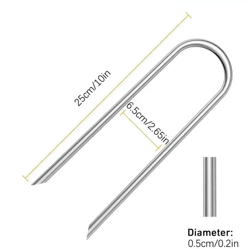 Habicare Heavy-Duty U-Shaped Galvanized Steel Trampoline Stakes Heavy-Duty U-Shaped Galvanized Steel Trampoline Stakes