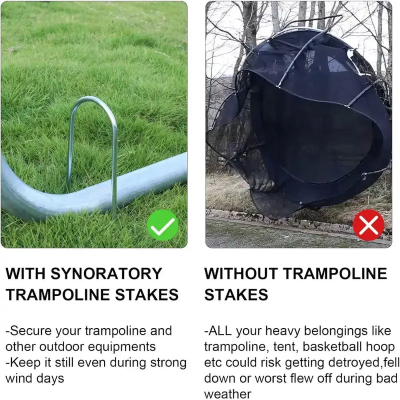 Habicare Heavy-Duty U-Shaped Galvanized Steel Trampoline Stakes Heavy-Duty U-Shaped Galvanized Steel Trampoline Stakes