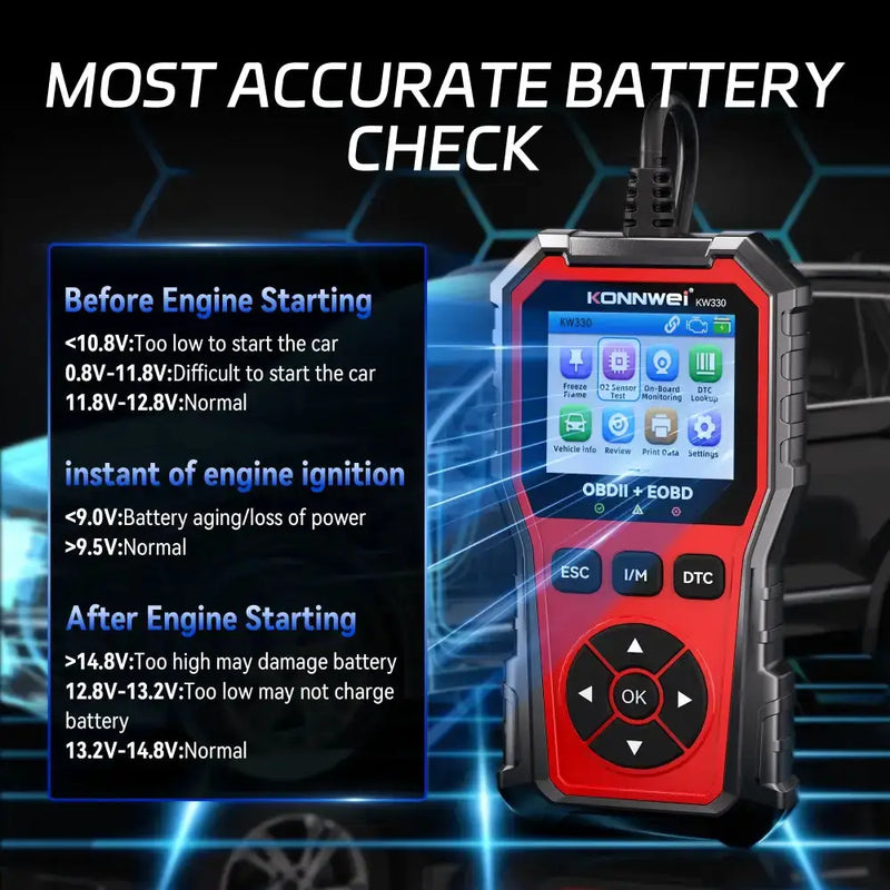Car Diagnostic Scanner with Battery Test, Fault Code Reader & Real-Time Data Display – view 10