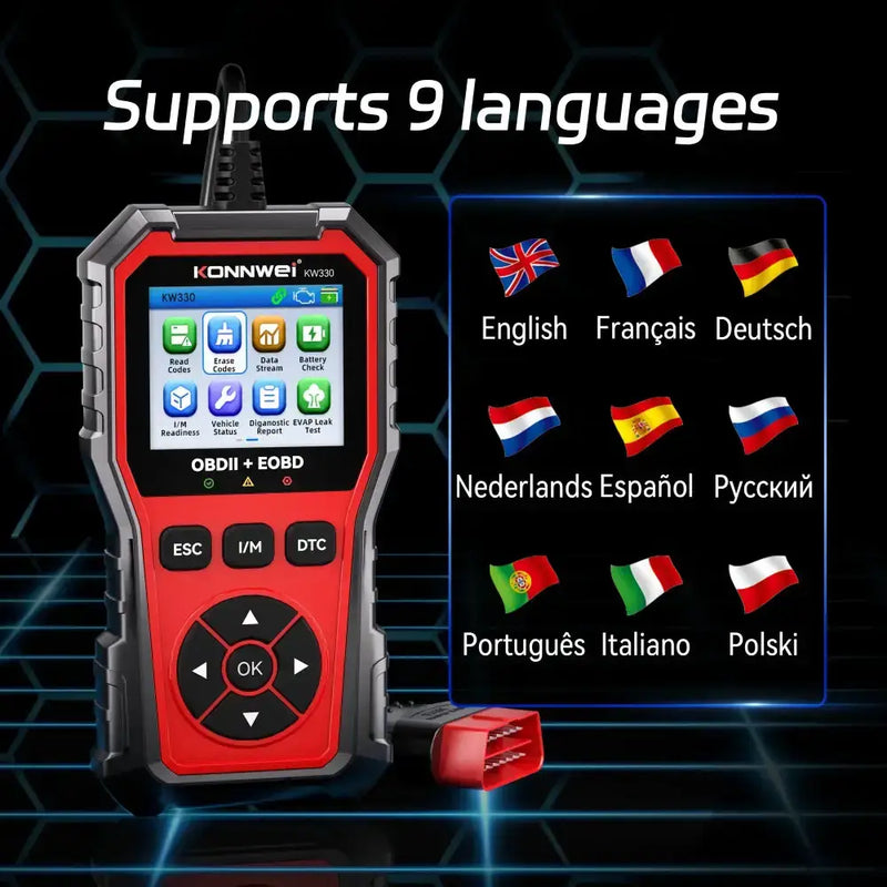 Car Diagnostic Scanner with Battery Test, Fault Code Reader & Real-Time Data Display – view 3
