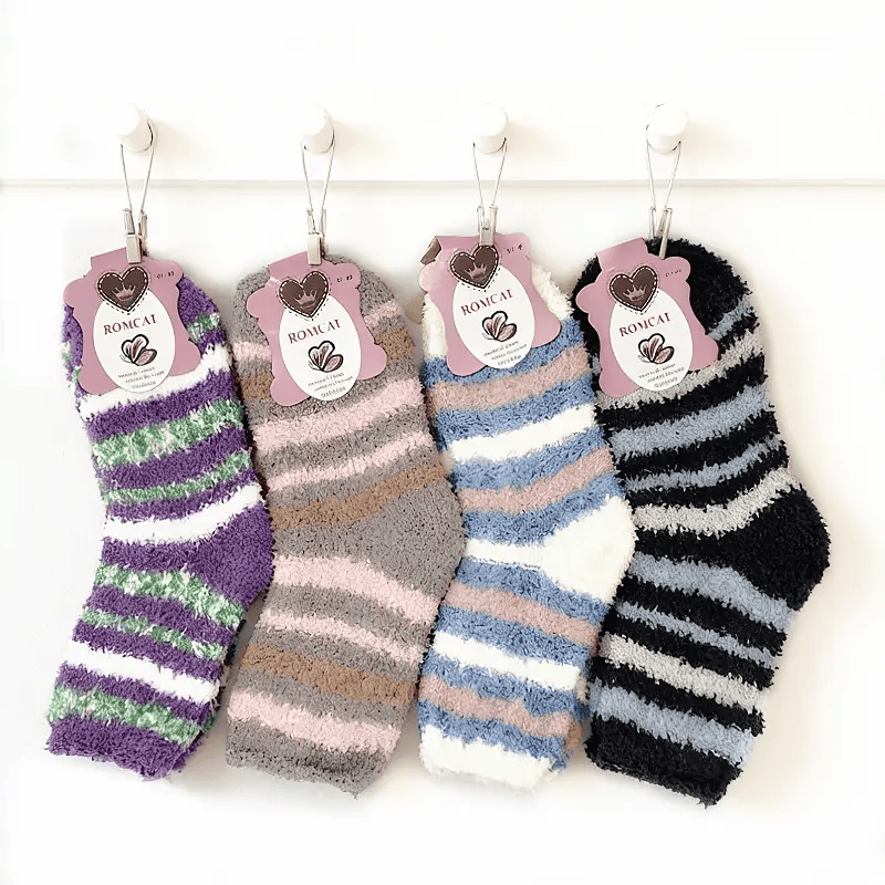 Soft & Warm Fleece Socks (12 pairs) Plush Slipper Sock Winter Fluffy Microfiber – view 2