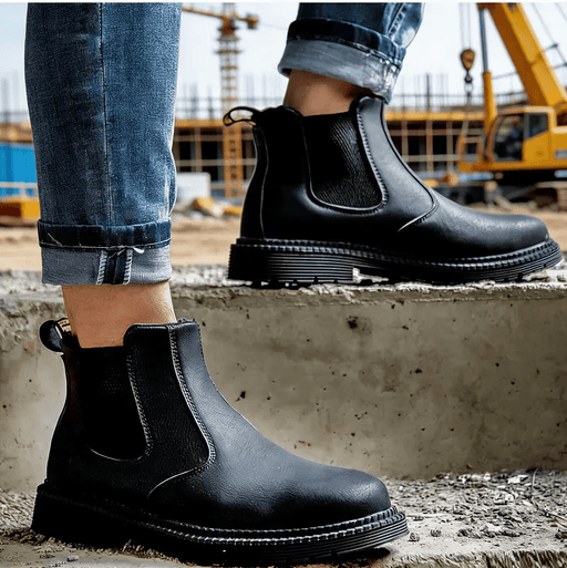 Steel Toe Work Shoes Slip On Safety Oiled Leather Boot Puncture Proof Soft Light – view 1
