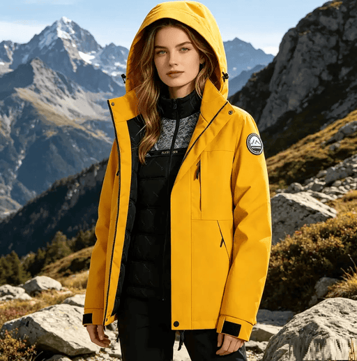 Thickened Lined Heated Jacket Waterproof Yellow – view 1