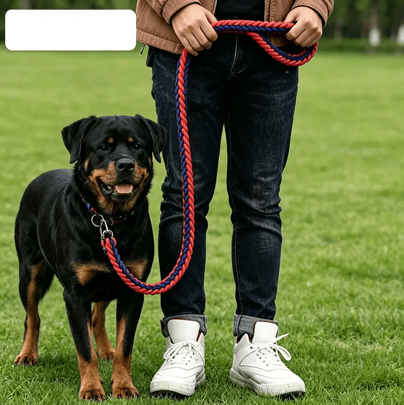 LARGE BLUE&RED Strong Dog Leash Climbing Rope Threaded Pet Training – view 7