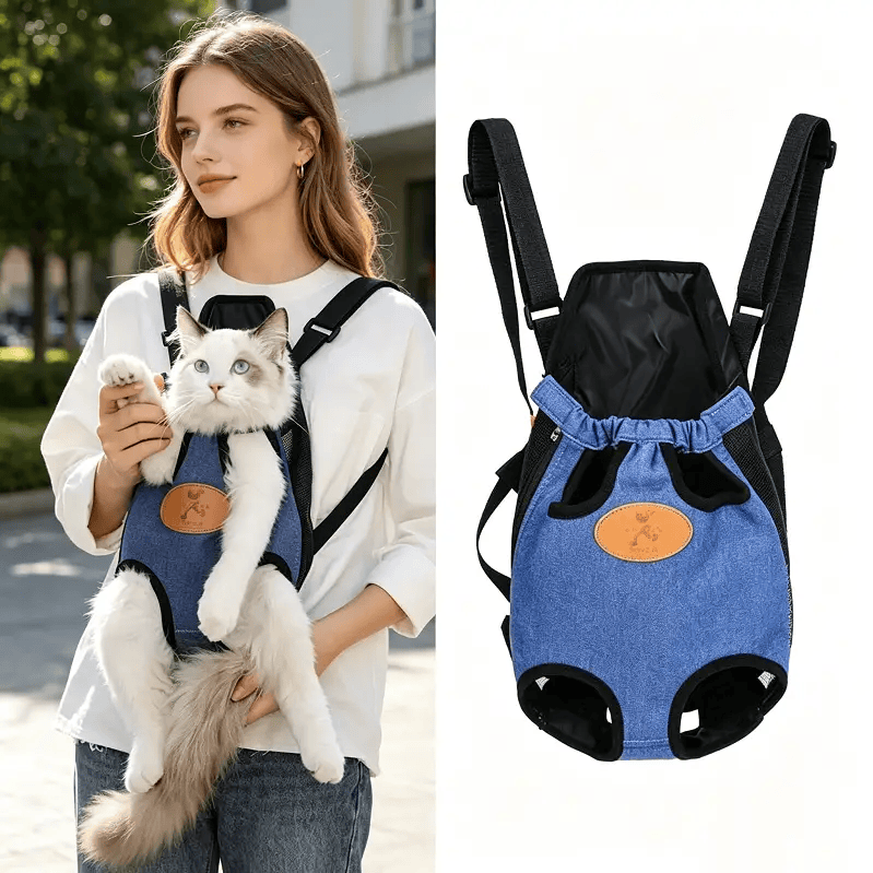 dealonline.co.nz dealonlinenz Pet/Puppy Travel Carry Bag, Blue, Medium Blue Denim Travel Carrier Backpack For Small Pets